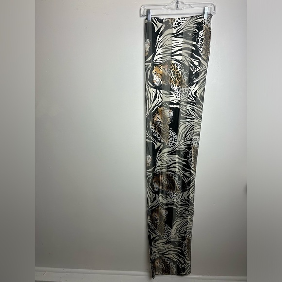 Vintage Y2K 90s Boho Leopard Print Graphic Silk blend Satin unbranded Scarf - Picture 3 of 13